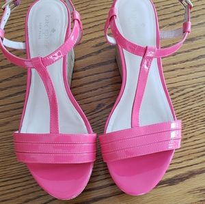 Kate Spade Tallin Lipstick Hot Pink Wedge Sandals